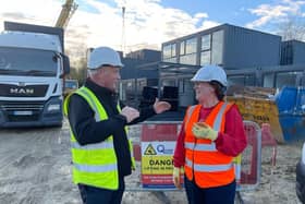 A development of temporary housing units at Pencarrow Mews in Fishermead, is nearing completion