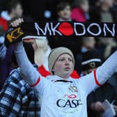 A young MK Dons fan looks on during the FA Cup match between MK Dons and AFC Wimbledon at StadiumMK on December 2, 2012.