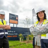 Bellway's Peter Bourne and Lindsey Davenport at the Whitehouse Park site in Milton Keynes,
