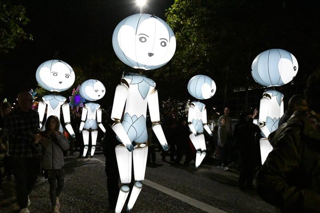 The huge illuminated aliens were one of the most popular attractions at the festival