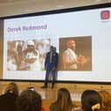 Derek Redmond speaks with businesses at the NatWest Accelerator in Milton Keynes.