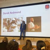 Derek Redmond speaks with businesses at the NatWest Accelerator in Milton Keynes.