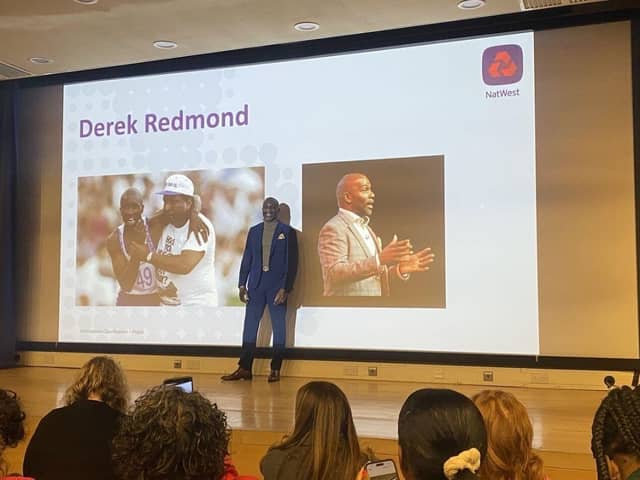 Derek Redmond speaks with businesses at the NatWest Accelerator in Milton Keynes.