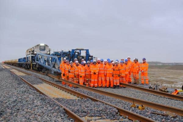 The new EWR track between Bletchley and Bicester is nearing completion