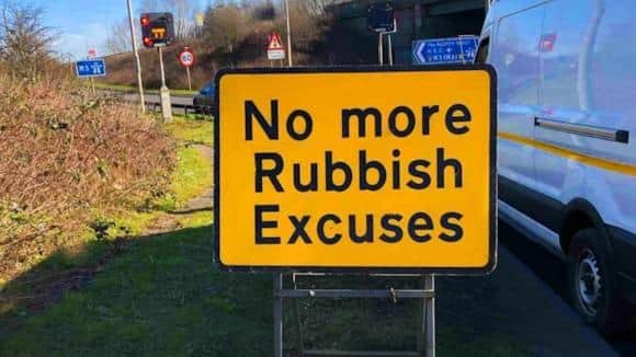 National Highways have put up new signs to deter drivers from throwing litter out of their cars