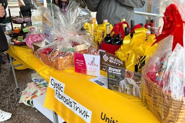 The CF raffle and cake stand