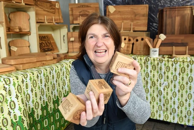 Wooden crafts featured among the many stalls at Bletchley Food and Craft Market