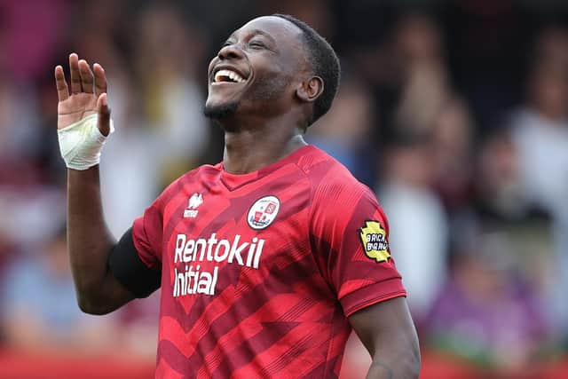 Rushian Hepburn-Murphy celebrates scoring for Crawley Town against Northampton Town in April (Picture: Pete Norton/Getty Images)