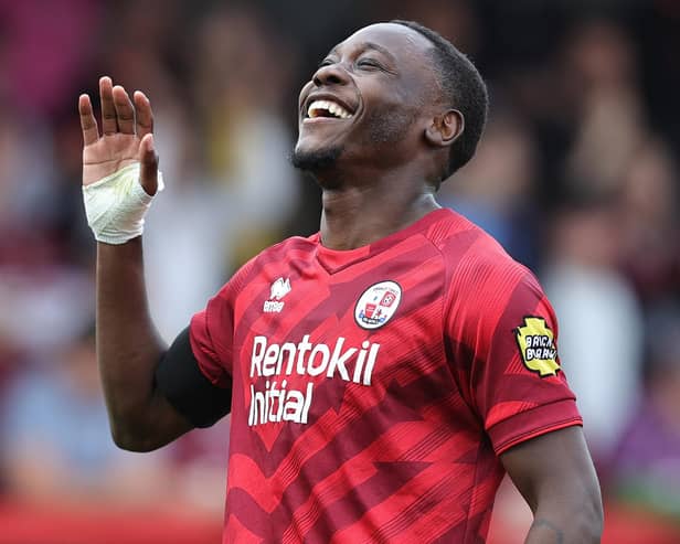 Rushian Hepburn-Murphy celebrates scoring for Crawley Town against Northampton Town in April (Picture: Pete Norton/Getty Images)