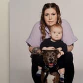 The portrait of Milton Keynes midwife dog Belle was on display in the Saatchi Gallery
