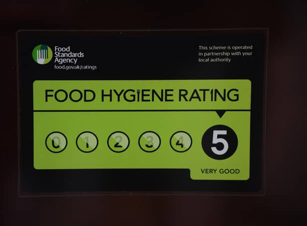 A Food Standards Agency rating sticker from PA Images