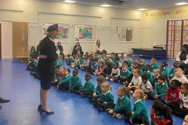 Countess Howe, Lord-Lieutenant of Buckinghamshire, presented the activity pack to The Willows School and Early Years Centre on Fishermead