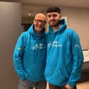 Darren and his son Callum, who are both running the London Marathon for Willen Hospice