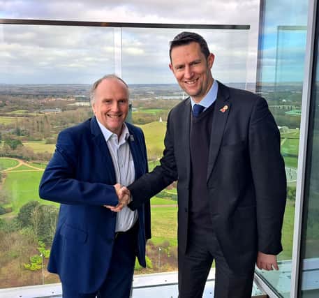 L-R John Cove, Chair of Destination MK with Andrew Kirby