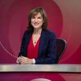  Fiona Bruce on the set of Question Time. Question Time is returning to TV screens - days after the pay of its host Fiona Bruce was revealed. The flagship BBC One political show will be back Thursday with a slightly larger virtual audience than in the last series.