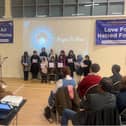 Children reciting peace poem