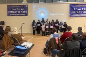 Children reciting peace poem