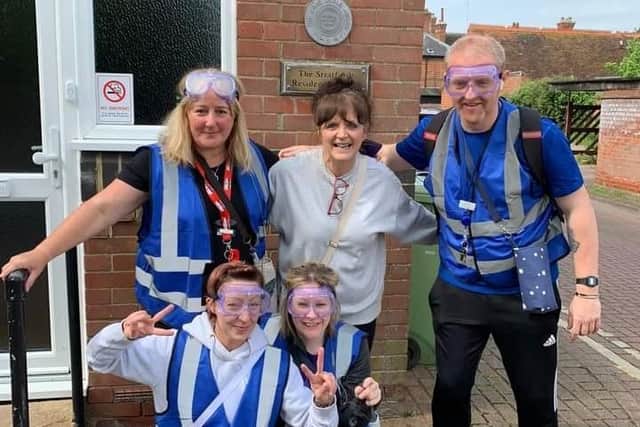 The walk was held from Stratfords residential home in Stony Stratford to Linford Grange residential home in Newport Pagnell to raise money for the Alzheimer’s society as part of Dementia Awareness Week