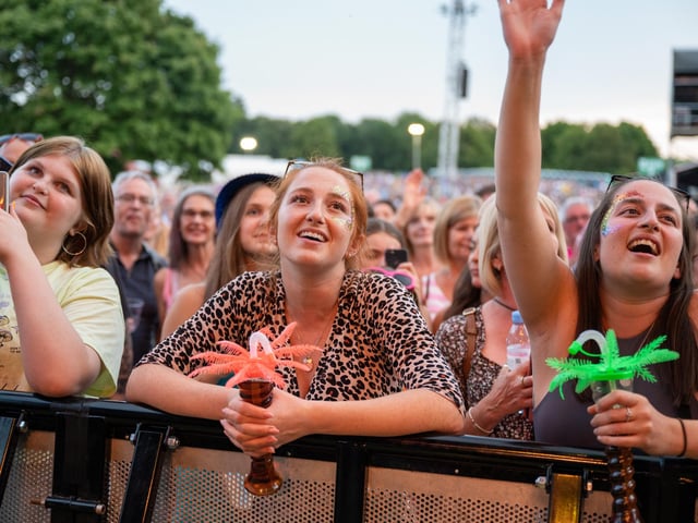 Fans inside Campbell Park in Milton Keynes on July 17, 2022. Photo by David Jackson.