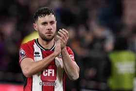 George Baldock playing for Sheffield United. Picture Andrew Yates / Sportimage