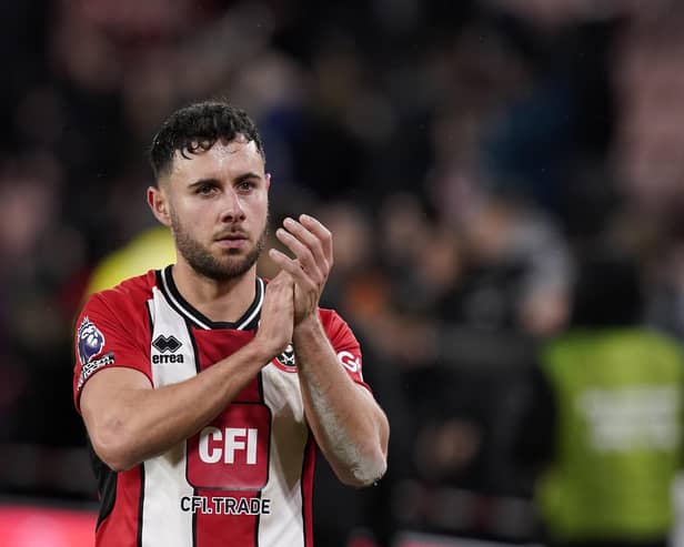 George Baldock playing for Sheffield United. Picture Andrew Yates / Sportimage