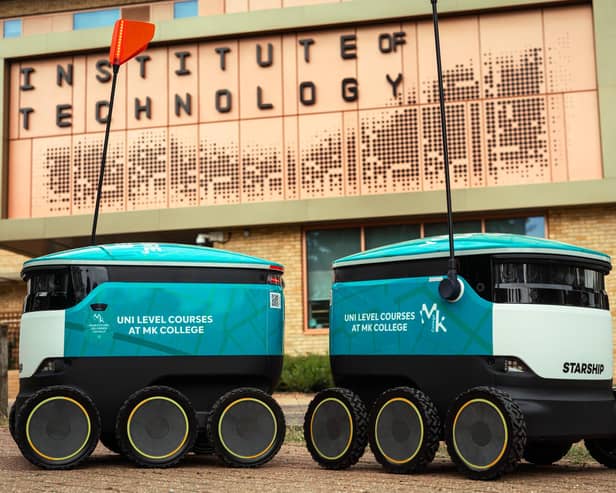 Milton Keynes College will be using delivery robots to promote its courses in a groundbreaking campaign.