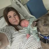 Amee with Olly and Belle immediately after the birth