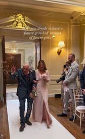 Flower grandad Bert proudly walked Rachel down the aisle