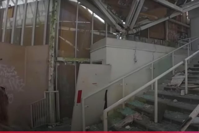 The once grand staircase is looking very sad