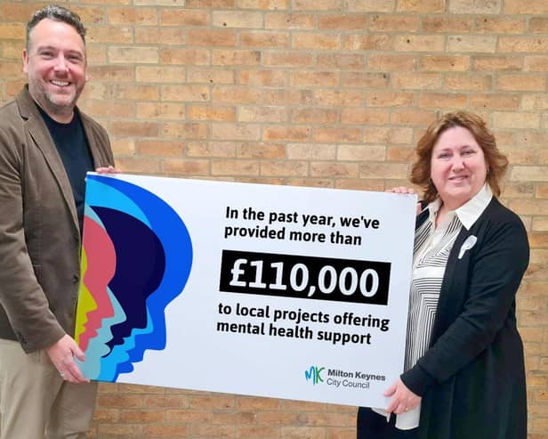 Gary Read, Public Health Practitioner at MK Council with Councillor Jane Carr, Cabinet Member for Tackling Inequalities and Child Poverty