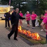 Participants of the Brain Tumour Research firewalk in Milton Keynes