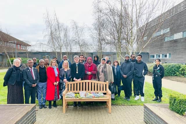 A bench in memory of Ahmednur Nur has been installed in the grounds of Milton Keynes College Chaffron Way campus