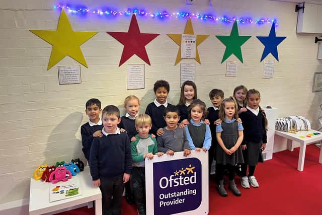 Pupils of Russell Street School celebrate after receiving an 'Outstanding' Ofsted report