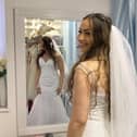 A happy customer at Willen Hospice Bridal Boutique