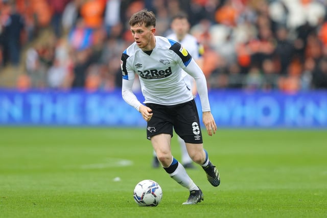 Max Bird makes it a Derby County defensive midfield duo. He has come through the youth ranks at Pride Park to make more than 100 appearances for the club.