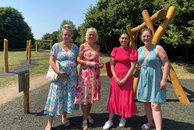 Cllrs Townsend, Nolan, Mahendran and Darlington at the opening of the new Oakhill play park