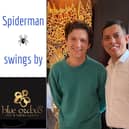 Tom Holland was full of smiles as he posed for photos at the MK restaurant this week