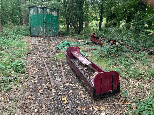 The carriages of the once-popular miniature train at Willen Lake have been left to rot