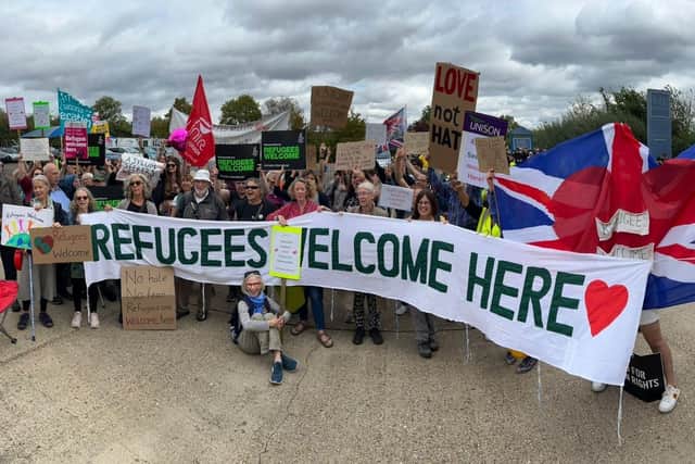 Protests take place for and against the housing of asylum seekers at ...