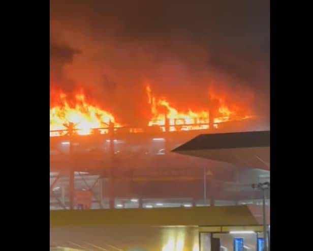 Luton Airport fire. Photo courtesy of Molly Bullard