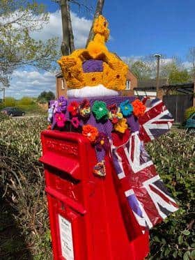 Knitting Nana decorated this postbox in Willen Park