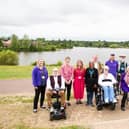 Pictured are The High Sheriff of Buckinghamshire, Kurshida Mirza, with AccessAble representatives alongside some of The Parks Trust team and their Access Ambassadors panel at Furzton Lake to celebrate the official launch of the AccessAble guides.