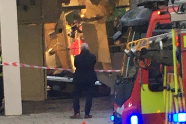 The car smashed into the window of Joules store at CMK