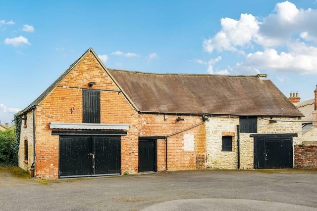 A rear view of the building