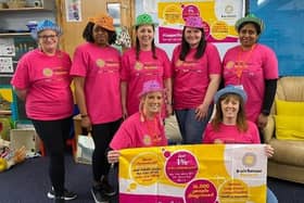 Kirsty (front left) with the fundraising team at The Redway School’s Wear A Hat Day celebrations.
