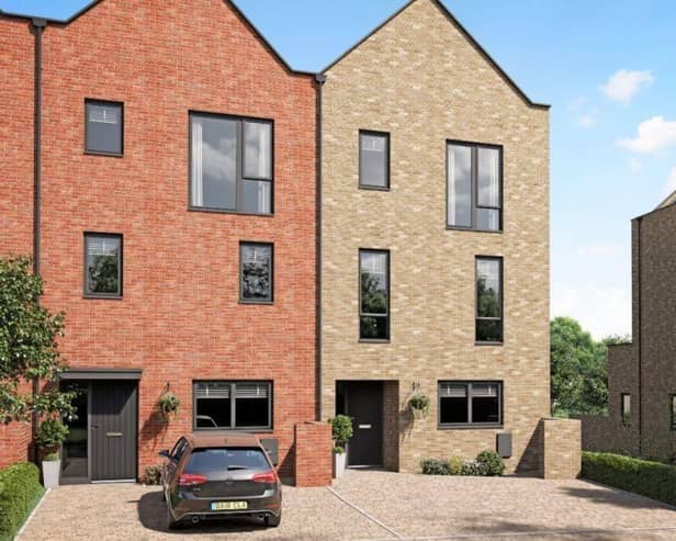 The terraced townhouse has four bedrooms