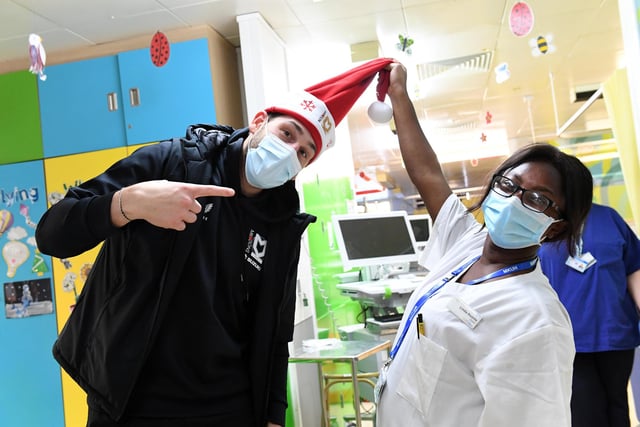 Franco Ravizzoli jokes with one of the nurses on the ward