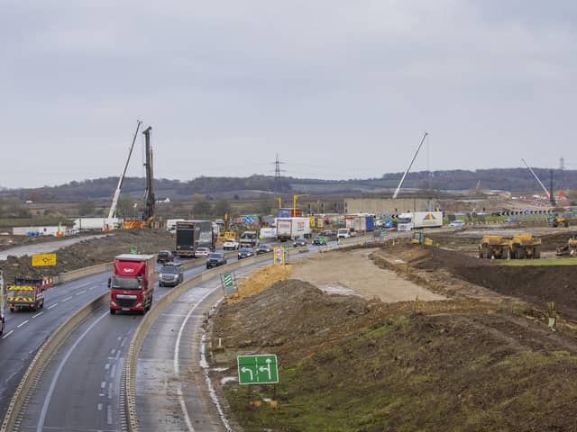 Black Cat roundabout from Roxton Road bridge - A421 carriageway. Picture: National Highways