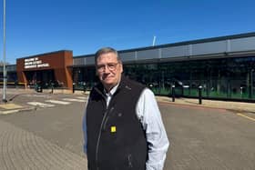 Councillor Paul Trendall outside Milton Keynes University Hospital
