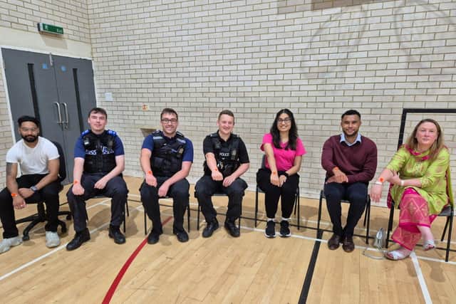 Local Police, MPs and NHS staff with Rakhis tied on their wrists